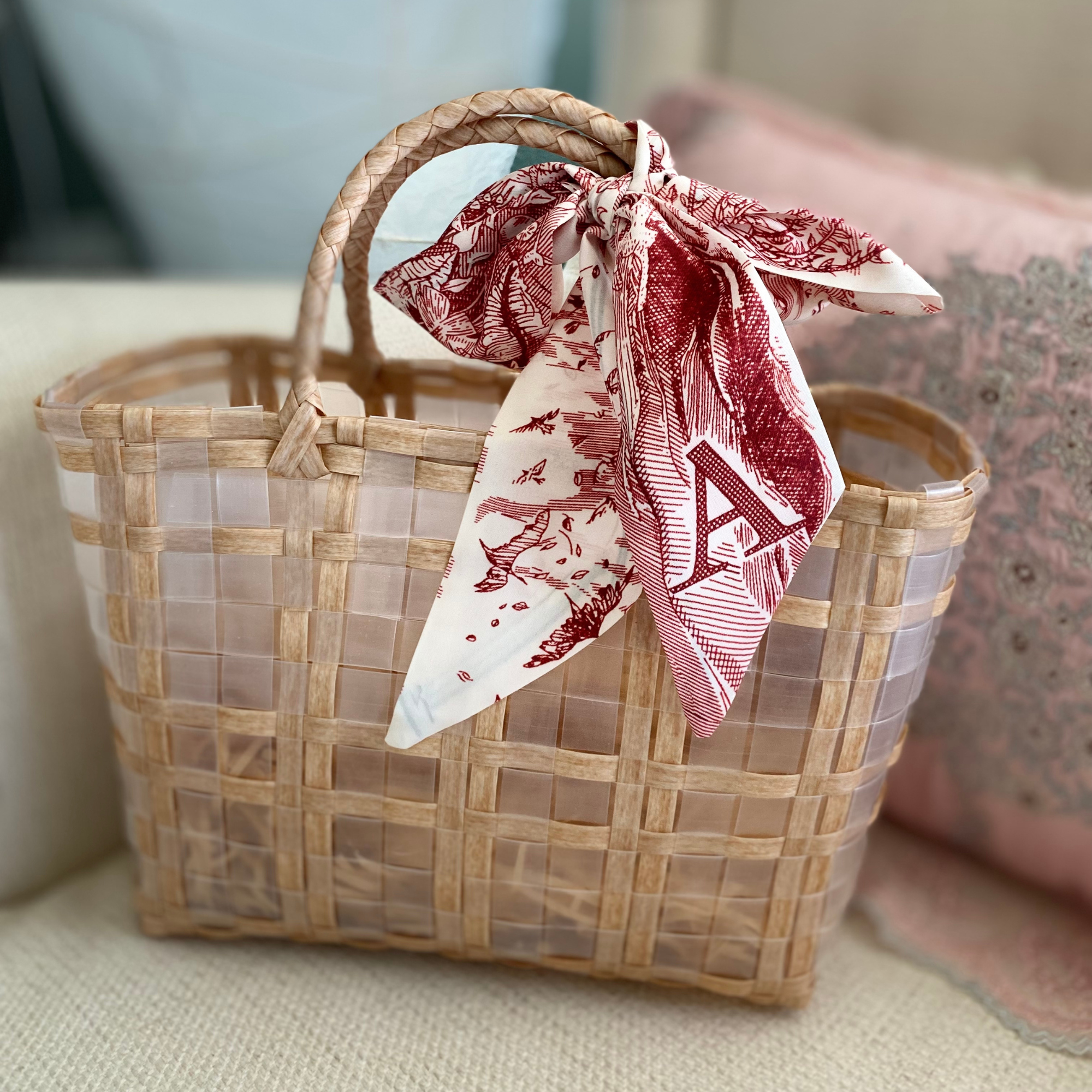 Initial Silk Scarf – Personalized Gift Accent for Her: P