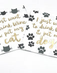 Drink Wine Pet My Cat Cocktail Napkins