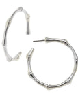 Silver Bamboo Hoop Earrings