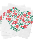 Floral Heart Cocktail Napkins