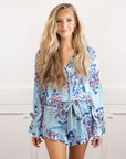 Holiday Ginger Jar Stripe Satin Ruffle Short Pajama Set