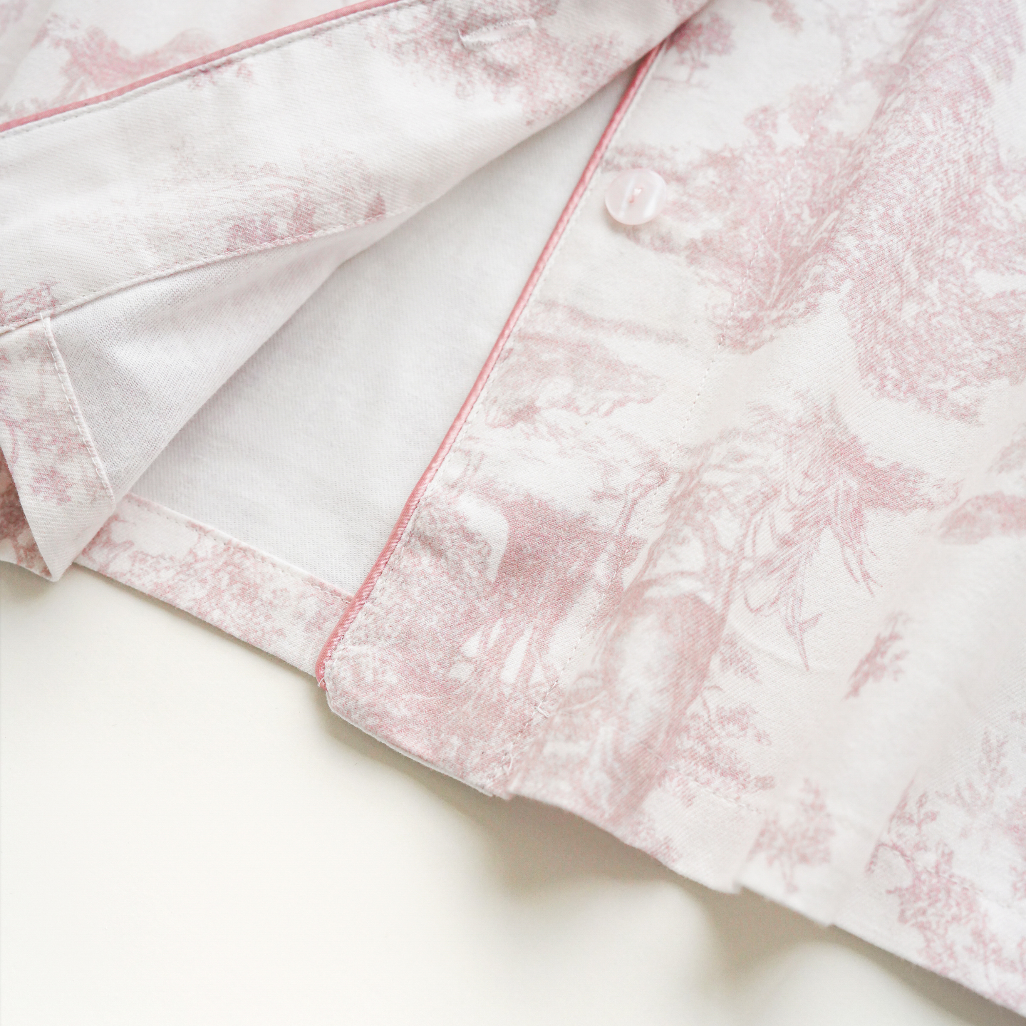 Soft Pink Toile Print Loungewear – Fall &amp; Winter Cozy : L