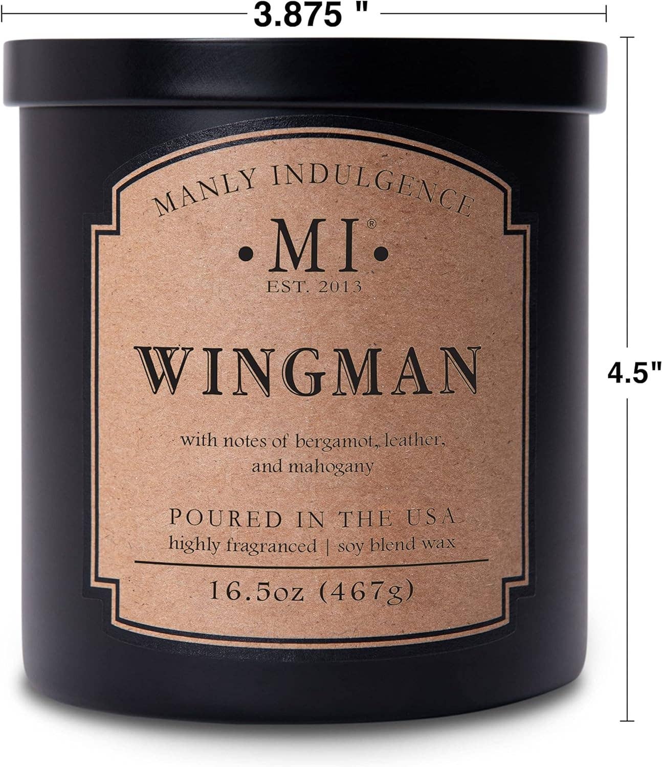 Manly Indulgence Classic+ Wingman, 2 Wick, 16.5 oz: Wingman / Classic+ Collection