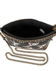 Sip Happens Black and Diamond Beaded Martini Crossbody