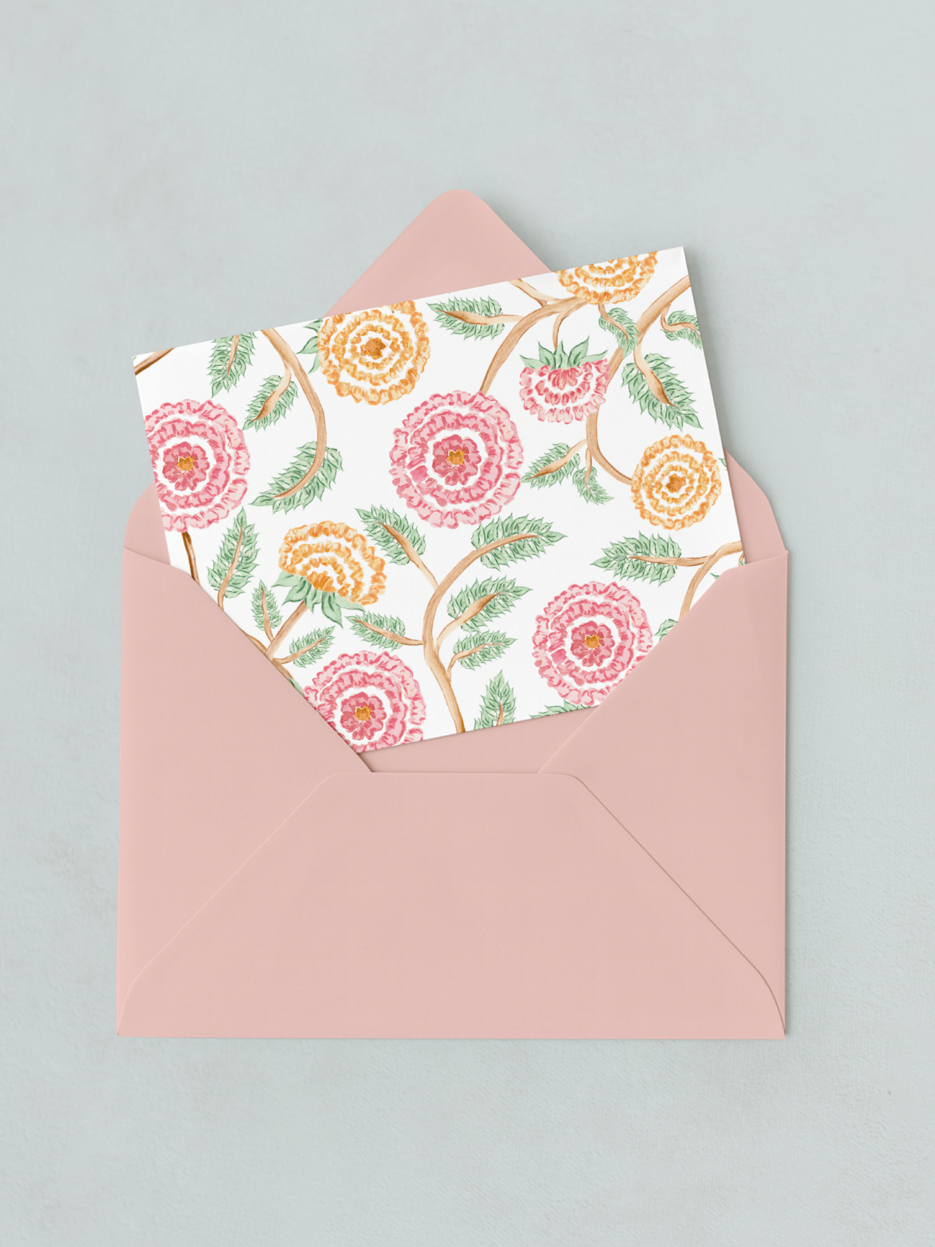 Coral Peony Notecards
