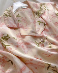 Floral Satin Pajama Set with Pockets