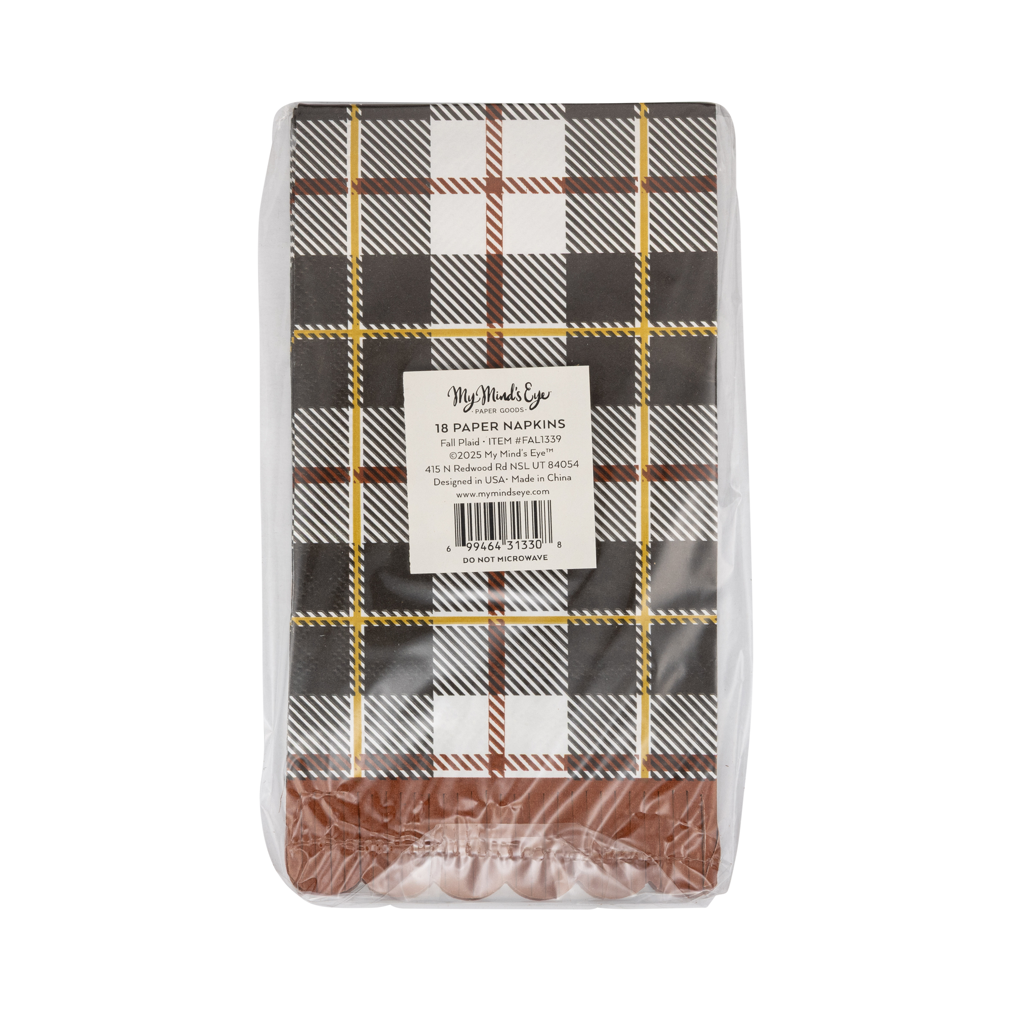 Black Fall Plaid Dinner Napkin