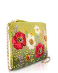 Day In The Park Floral Beaded Crossbody Handbag