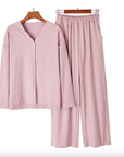 Women Modal Loungewear Set Women Comfy Pajamas Set 4 Sizes: Foggy Blue / L