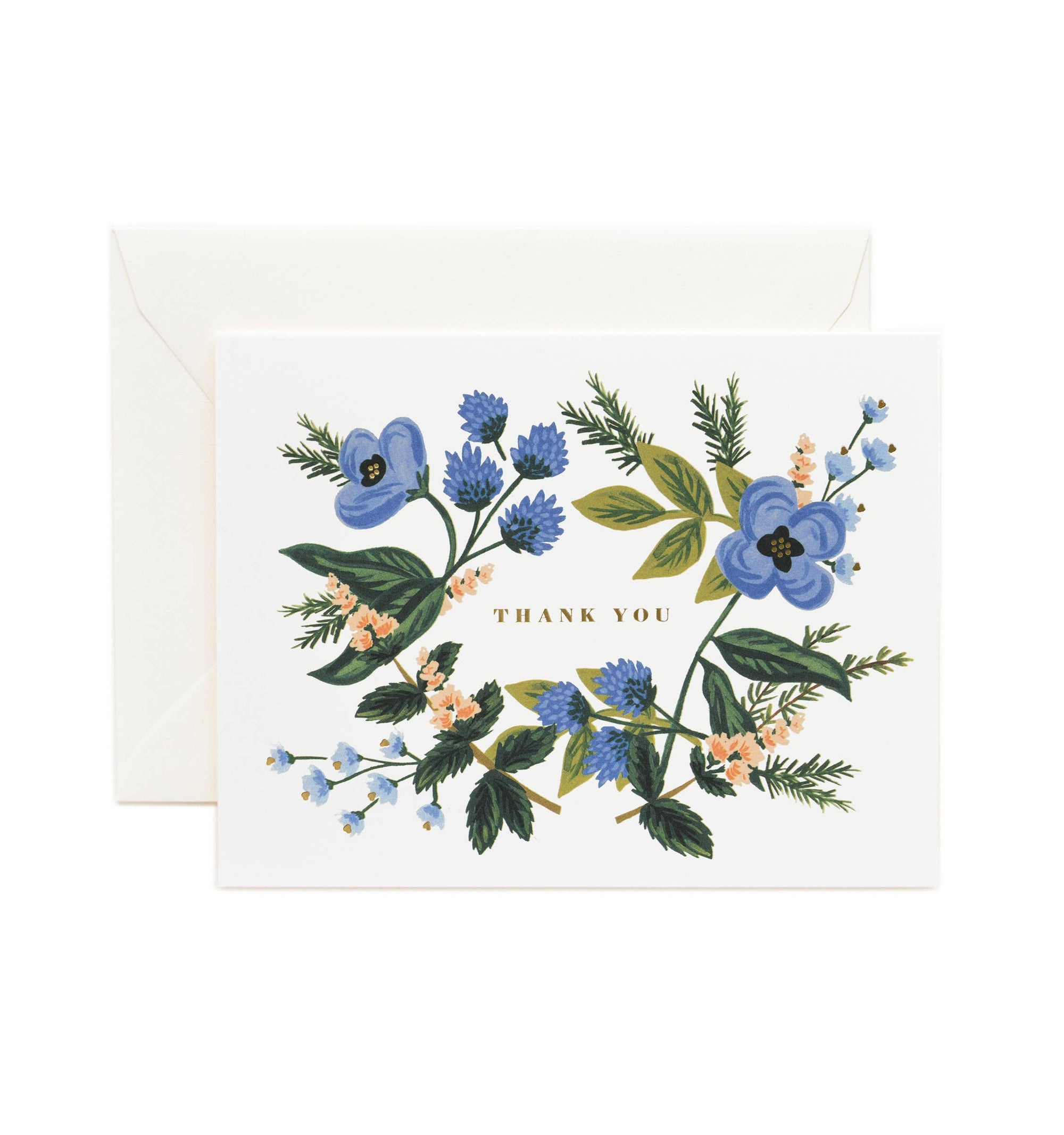 Floral card with 'Thank You' text on a white background