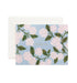 Floral card with 'Thank You' text on a light blue background