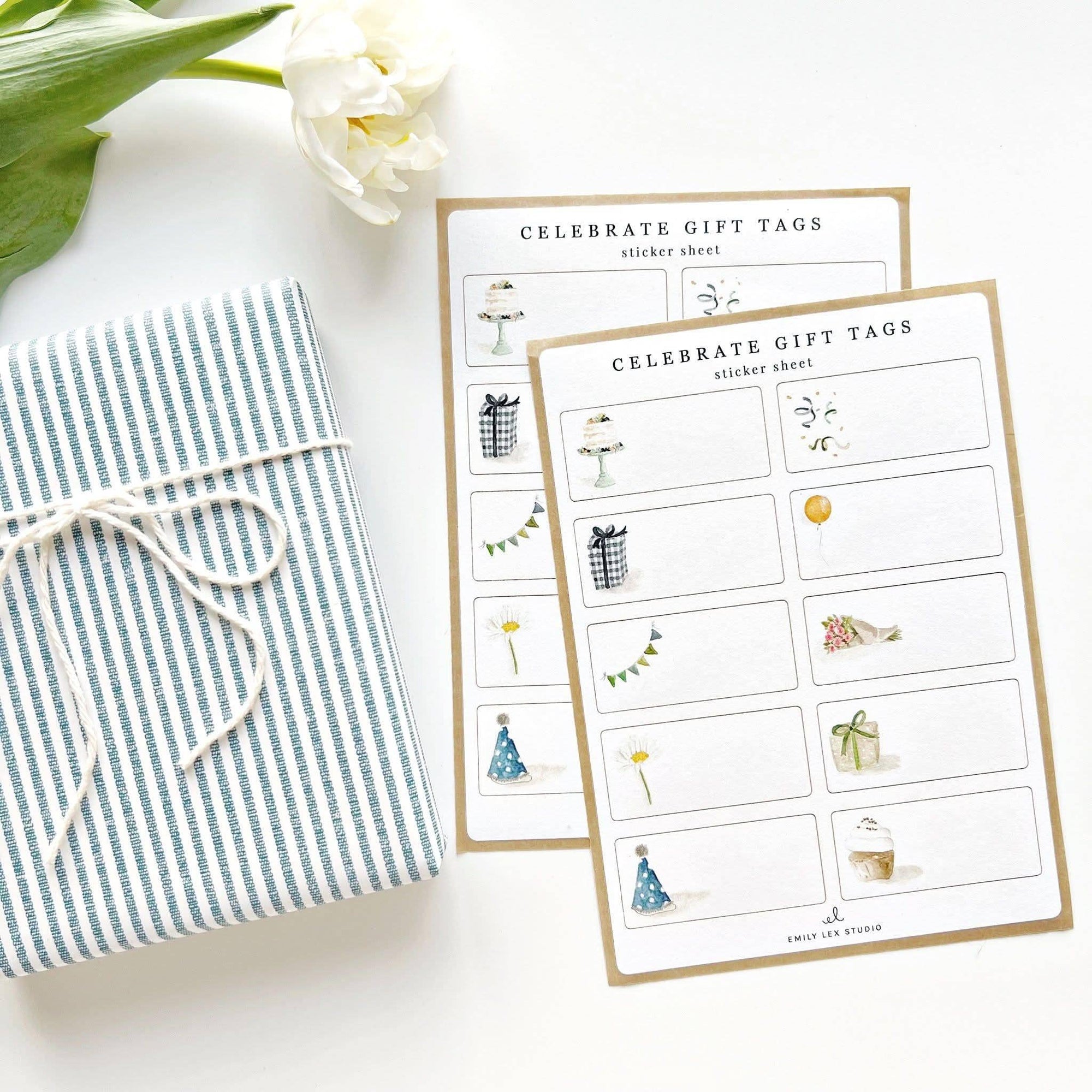 Gift Tag Sticker Sheets by Emily Lex Studio