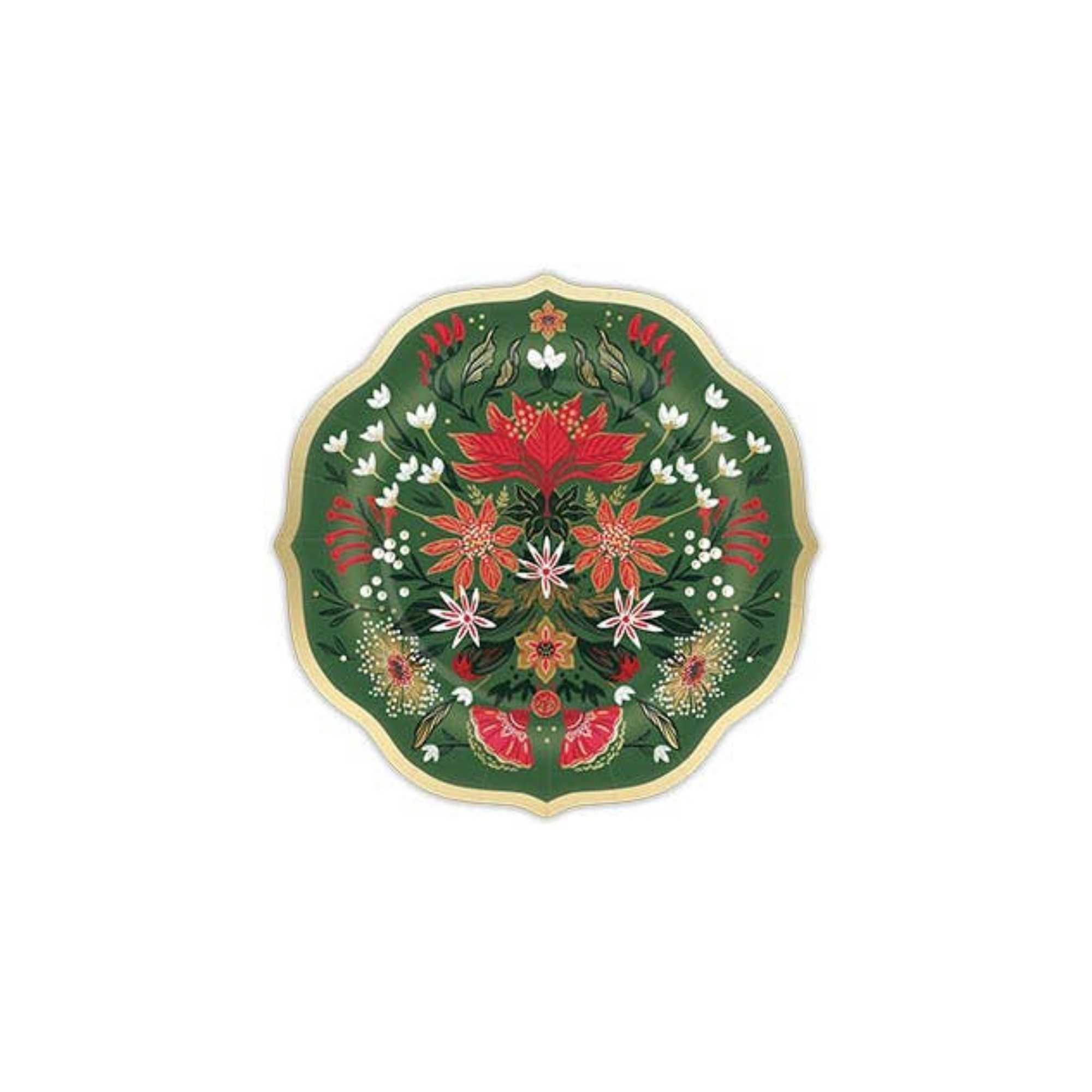 Decorative plate with floral design on a white background