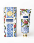 Hand cream with decorative packaging on a white background