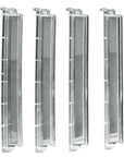 Four acrylic racks and pushers on a white background