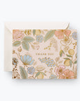 Floral patterned card with 'Thank You' text on a white background