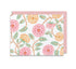 Floral patterned card with pink envelope on a white background