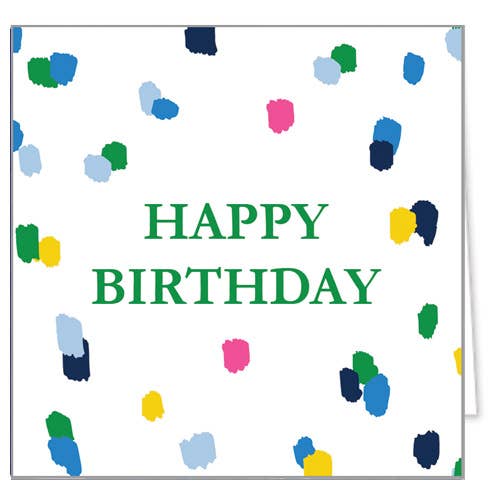 Colorful birthday card with 'Happy Birthday' text