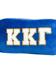 Blue pouch with 'KKG' letters on a white background