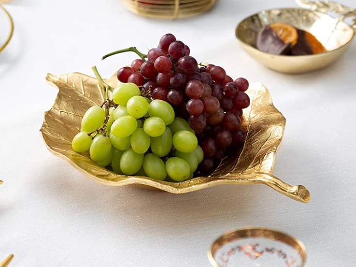 Leaf Bowl With Grapes