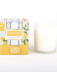 Lemon Ginger candle with packaging on a white background