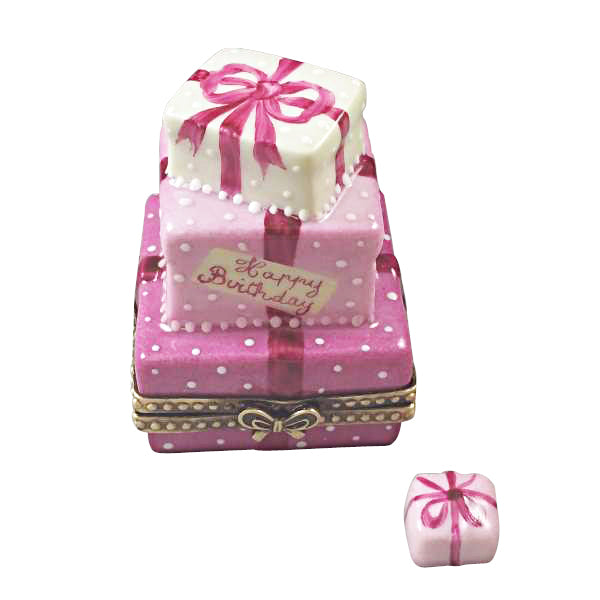 Pink Birthday Cake with Present Box