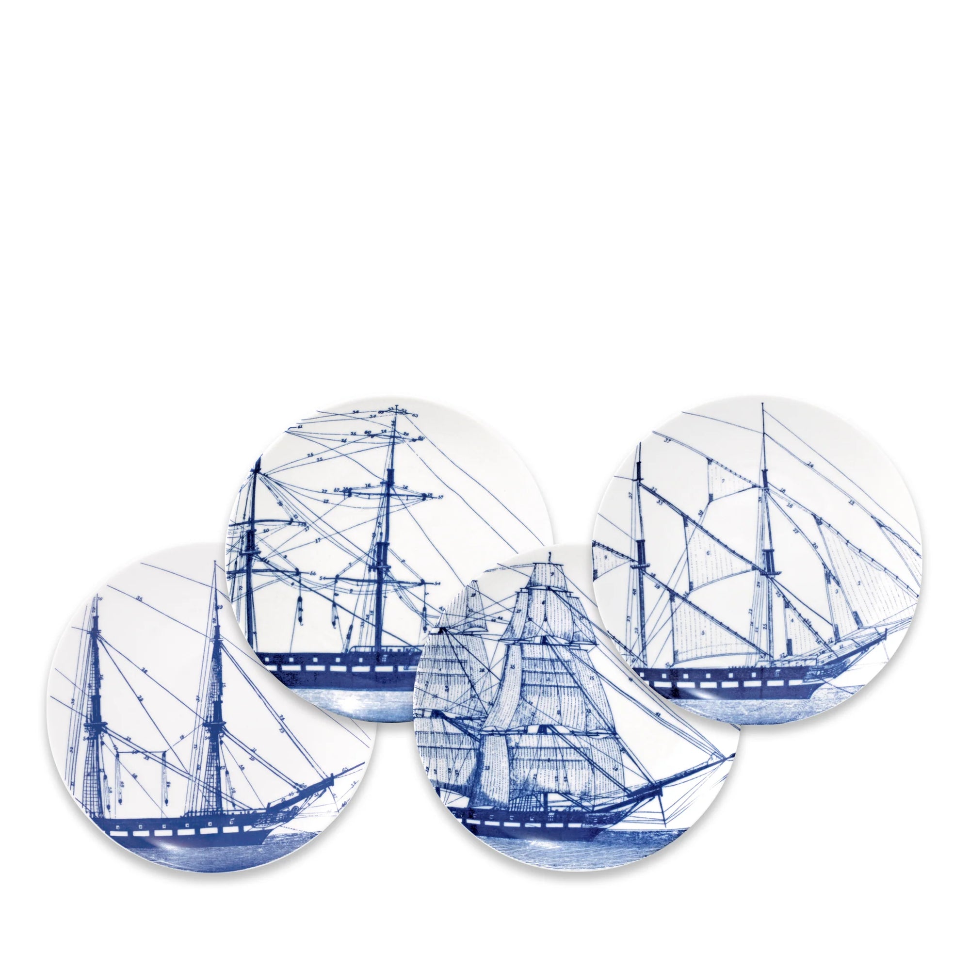 Blue Rigging Canapé Plates - Set of 4