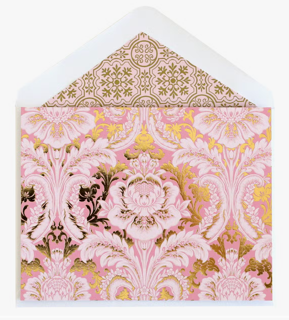 Pink and Gold Folded Notecard