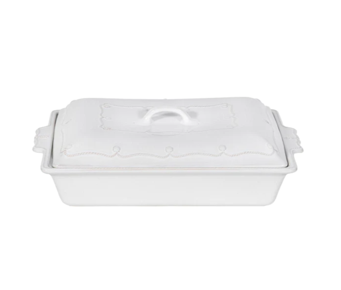 Berry &amp; Thread 13&quot; Rectangular Baker with Lid - Whitewash