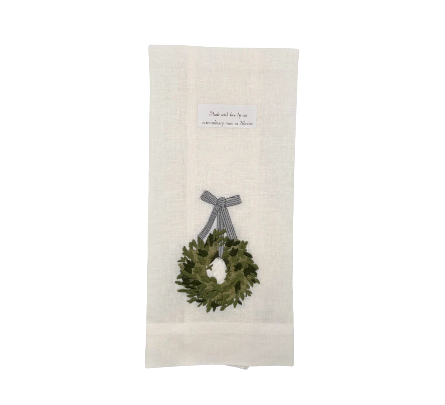 Boxwood Wreath Linen Towel