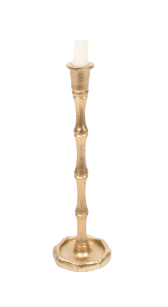 Small Gold Bamboo Candlestick - Set of 2