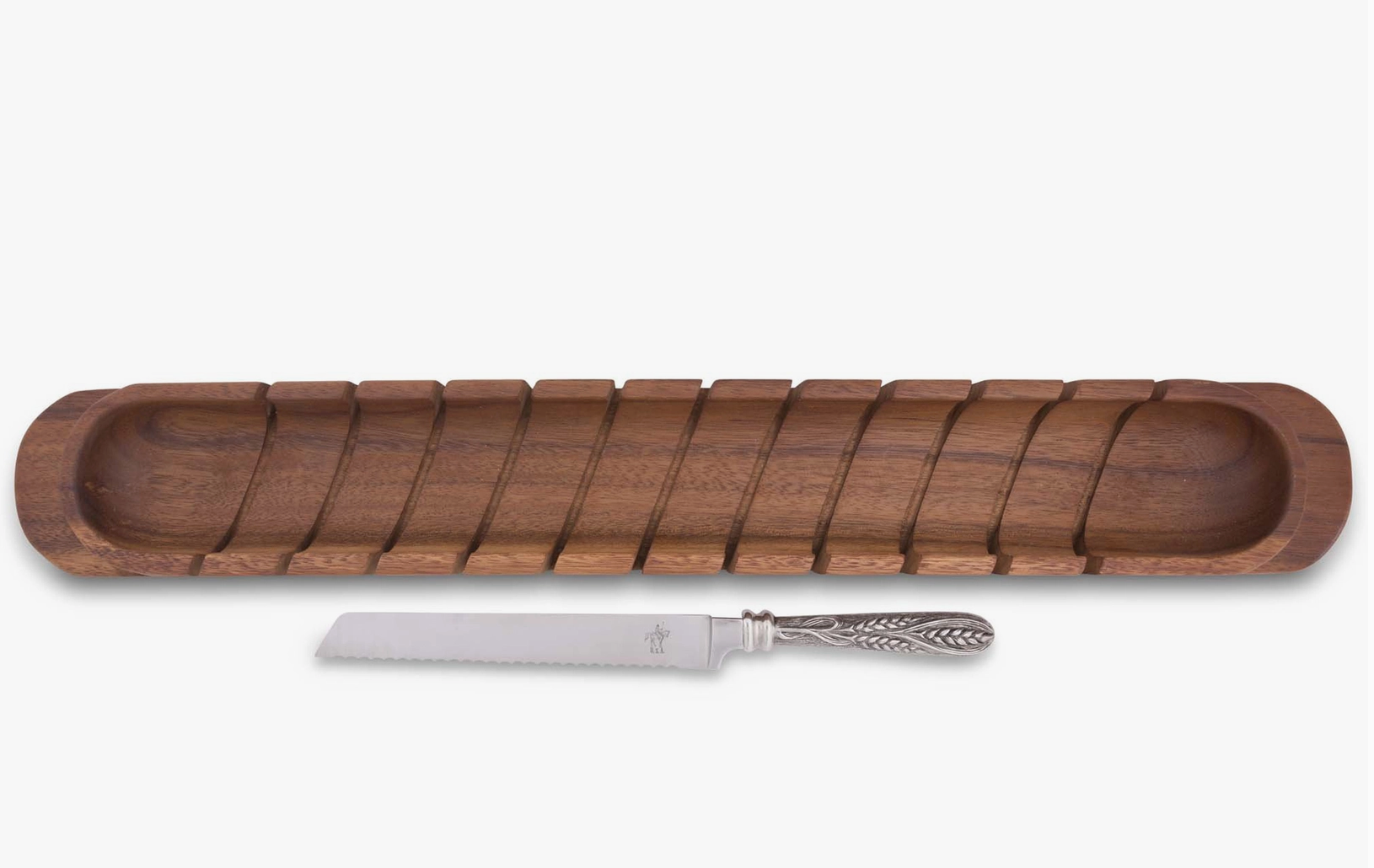 Baguette Board with Wheat Pattern Bread Knife