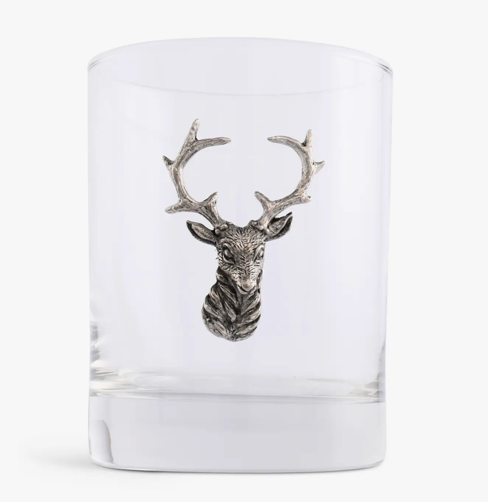 Elk Head Double Old Fashion Bar Glass