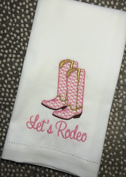 Let&#39;s Rodeo Cowboy Boot Huck Towel