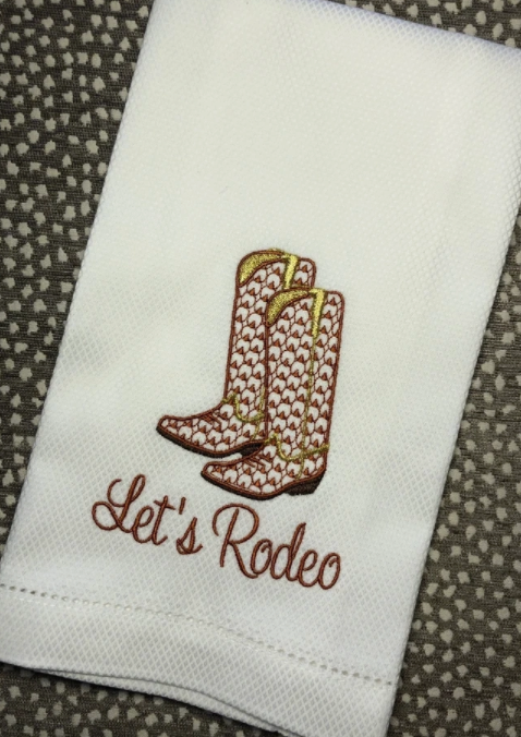 Let&#39;s Rodeo Cowboy Boot Huck Towel