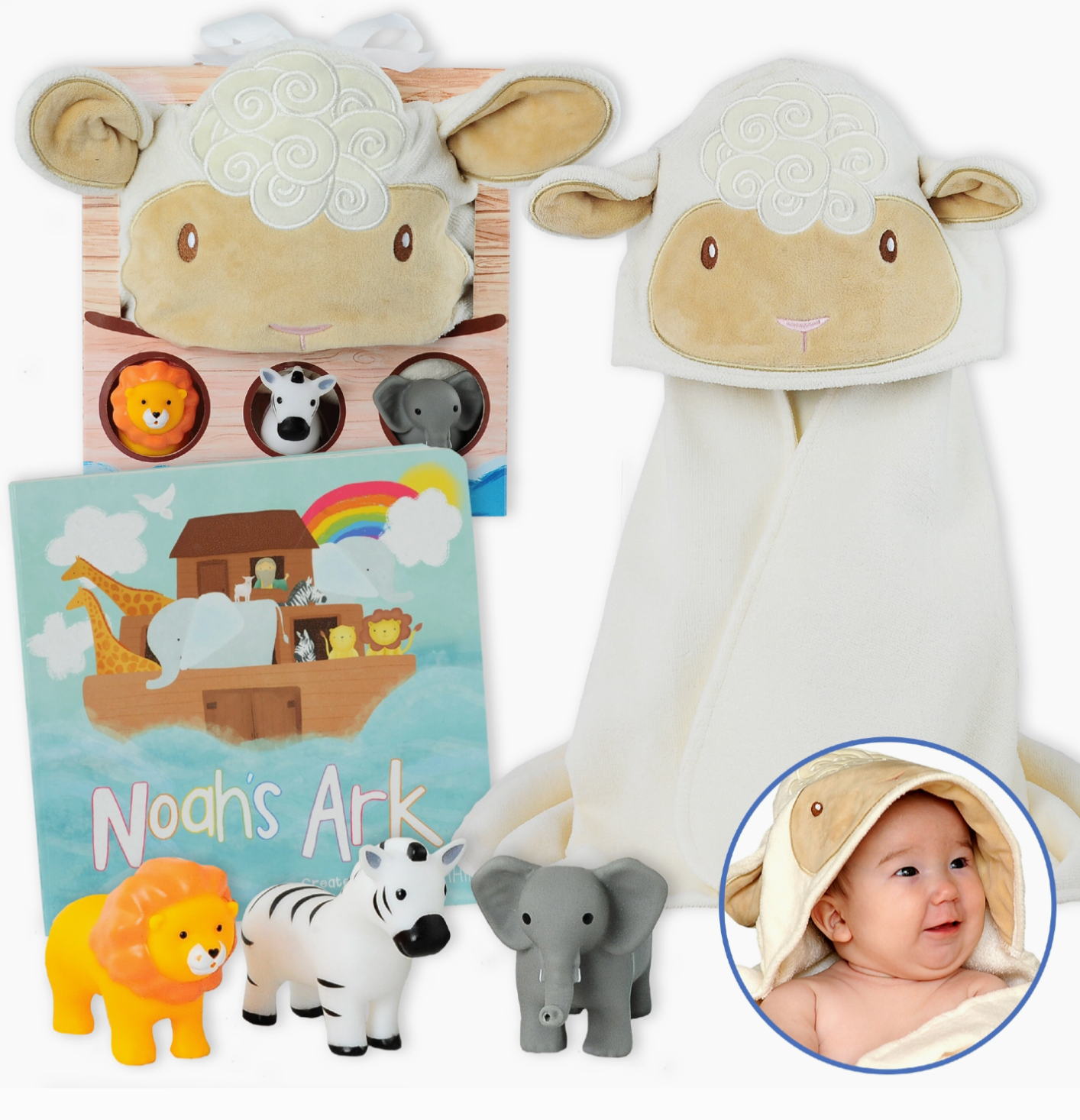 Noah&#39;s Ark Baby Gift Set w/ Book, Towel and Squirt Toys