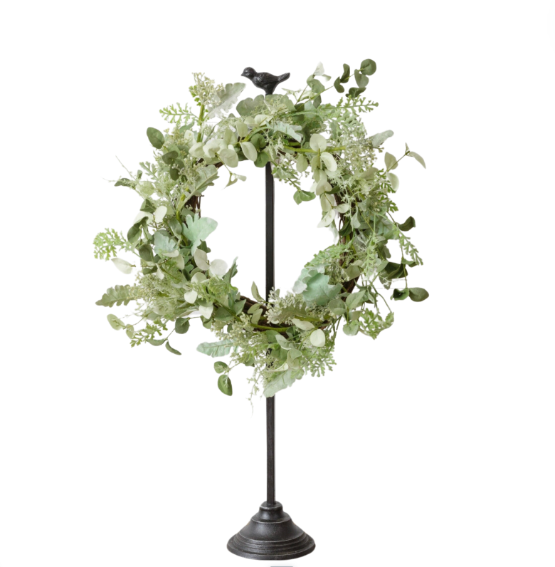 Adjustable Wreath Stand with Bird On Top
