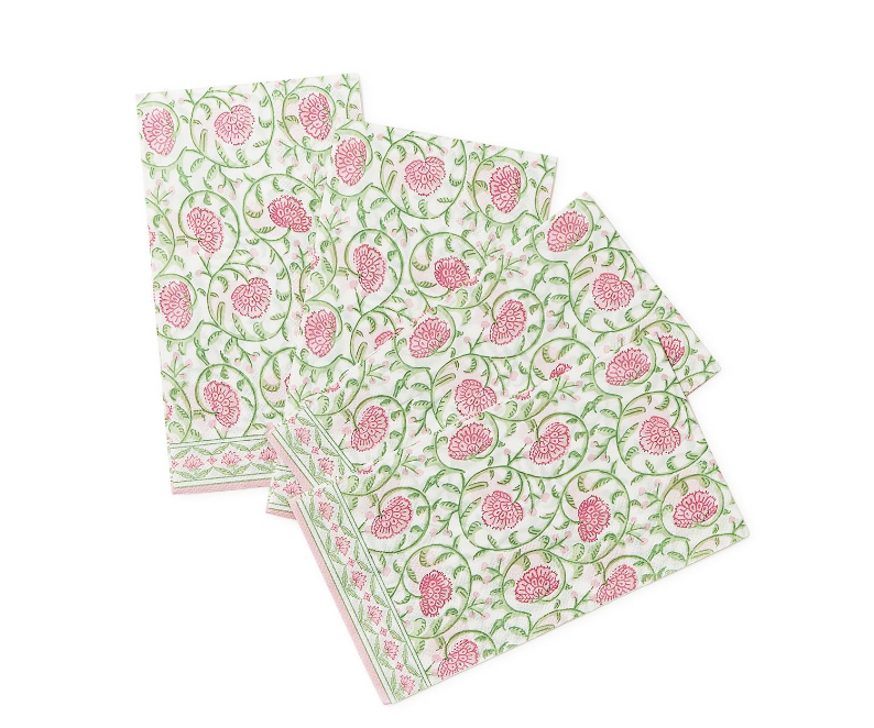 Floral Block Dinner Napkin / Guest Towel