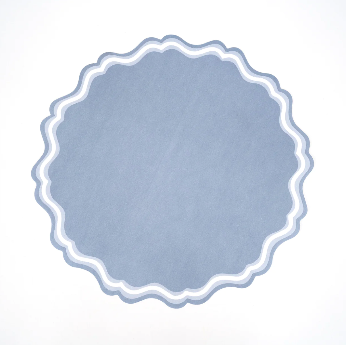 Blue Fancy Scallop Paper Placemats