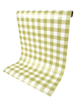 Gingham Olive Paper Table Runner