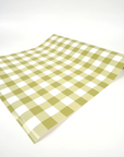 Gingham Olive Paper Table Runner