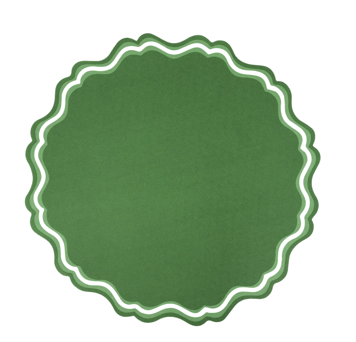 Green Fancy Scallop Paper Placemats