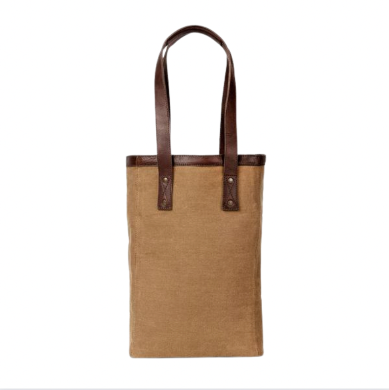 Campaign Waxed Canvas Two Bottle Wine Tote
