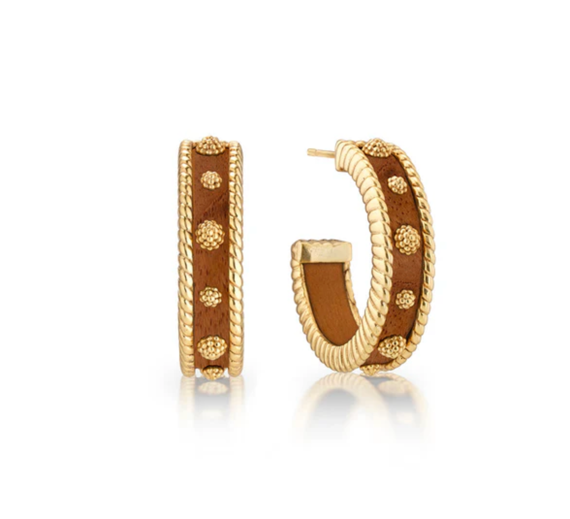 Berry Medium Hoop Earrings - Teak
