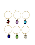 Gems Wine Glass Charm Identifiers, S/6