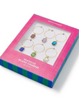 Gems Wine Glass Charm Identifiers, S/6