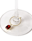 Gems Wine Glass Charm Identifiers, S/6
