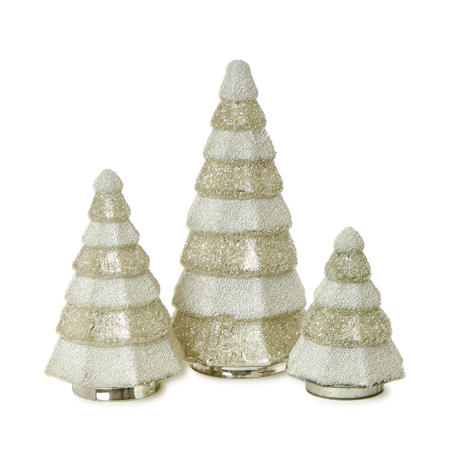 Silver and White Glass Beaded Tree