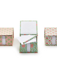Floral Block Print Note Paper Caddy with Pencil