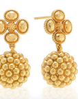 Berry Clover Drop Earrings - Gold